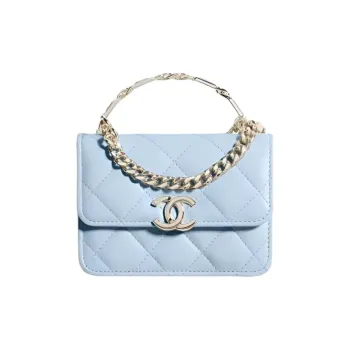 CHANEL 22SS Sheepskin Shoulder Bag, Crossbody Bag, Handbag Mini Women's Babyblue Sky Blue