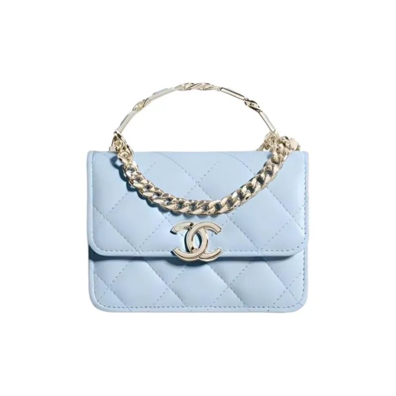CHANEL 22SS Sheepskin Shoulder Bag, Crossbody Bag, Handbag Mini Women's Babyblue Sky Blue-0