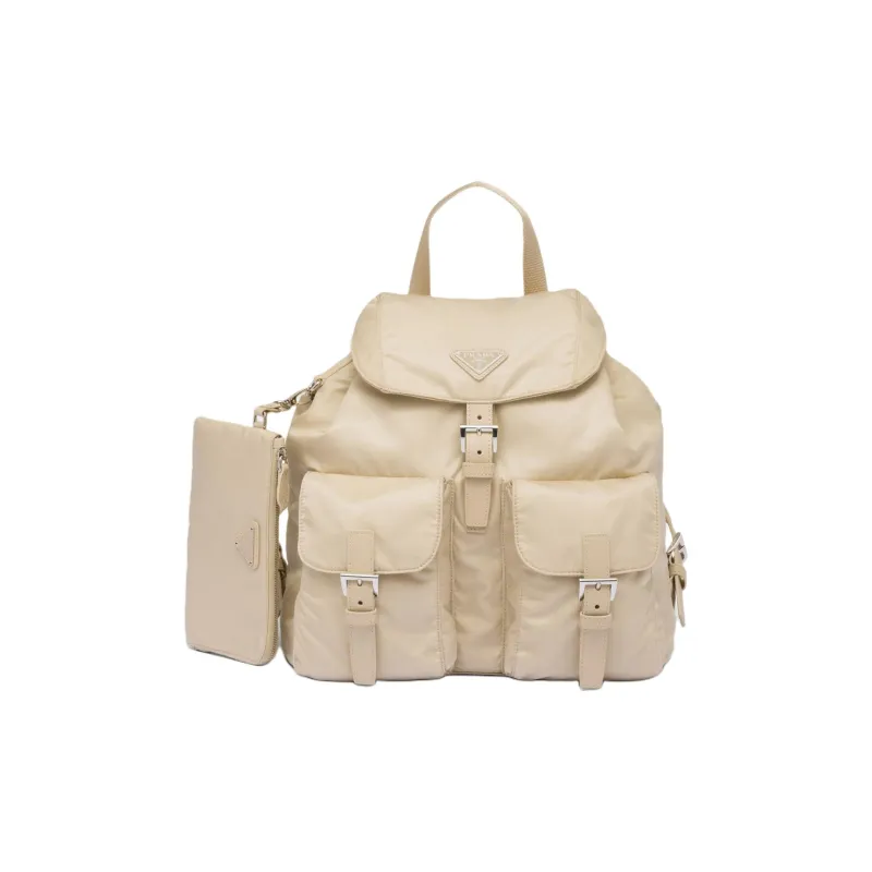 PRADA Re Nylon Fabric Backpack Medium Size Women's Desert Yellow-0