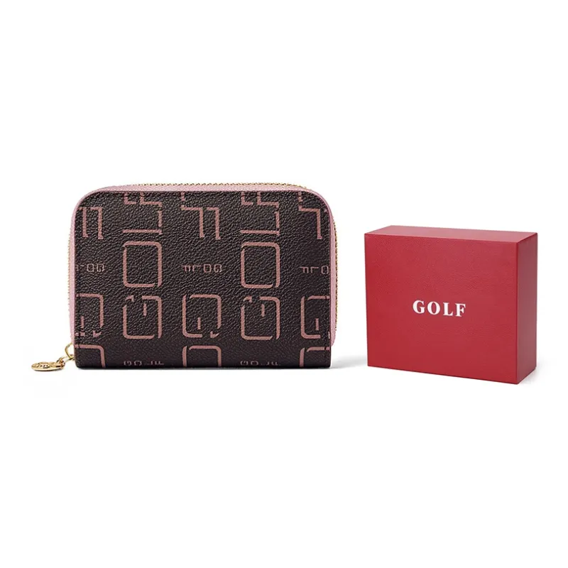 GOLF PVC Card Holder Regular Women's Smoke Pink Coffee/Burgundy Coffee-0