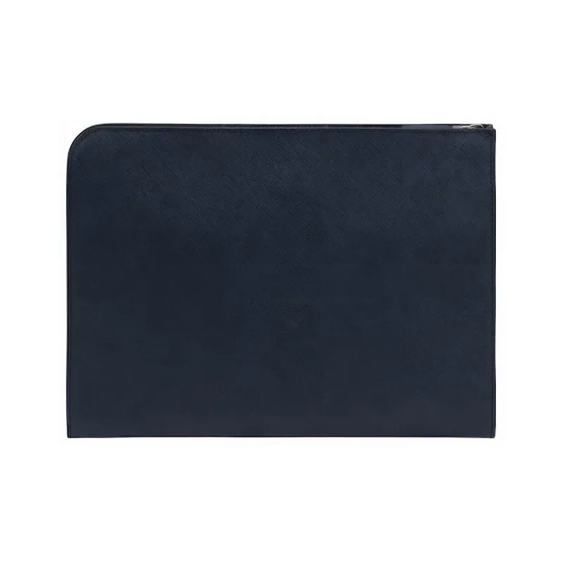 PRADA Saffiano Cow Leather Clutch Men's Sea Blue-2