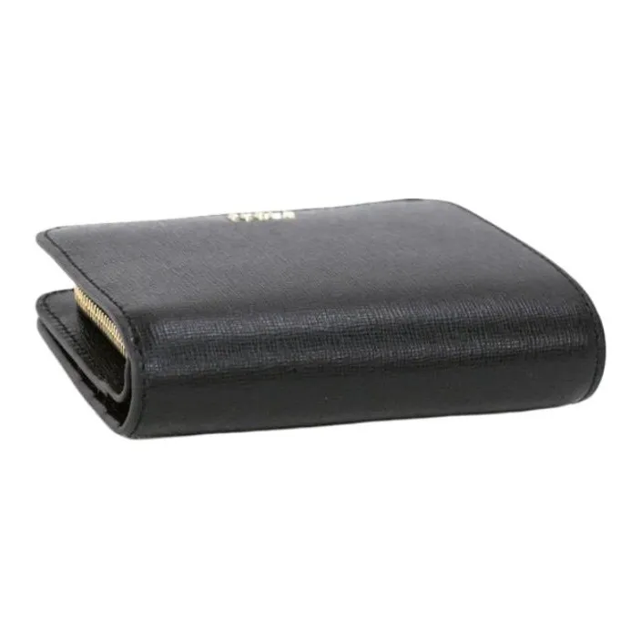 Furla Babylon Leather Wallet Small Size Women's Black-4