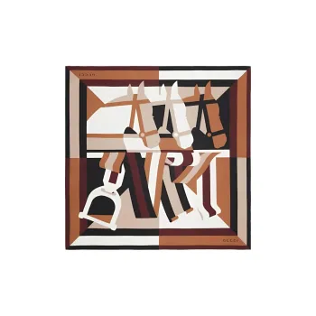 GUCCI Silk Silk Scarves Women's Black Brown