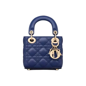 DIOR Lady Dior Sheepskin Daisie Bag Shoulder Bag Crossbody Bag Handbag Extra Mini Women's Purple