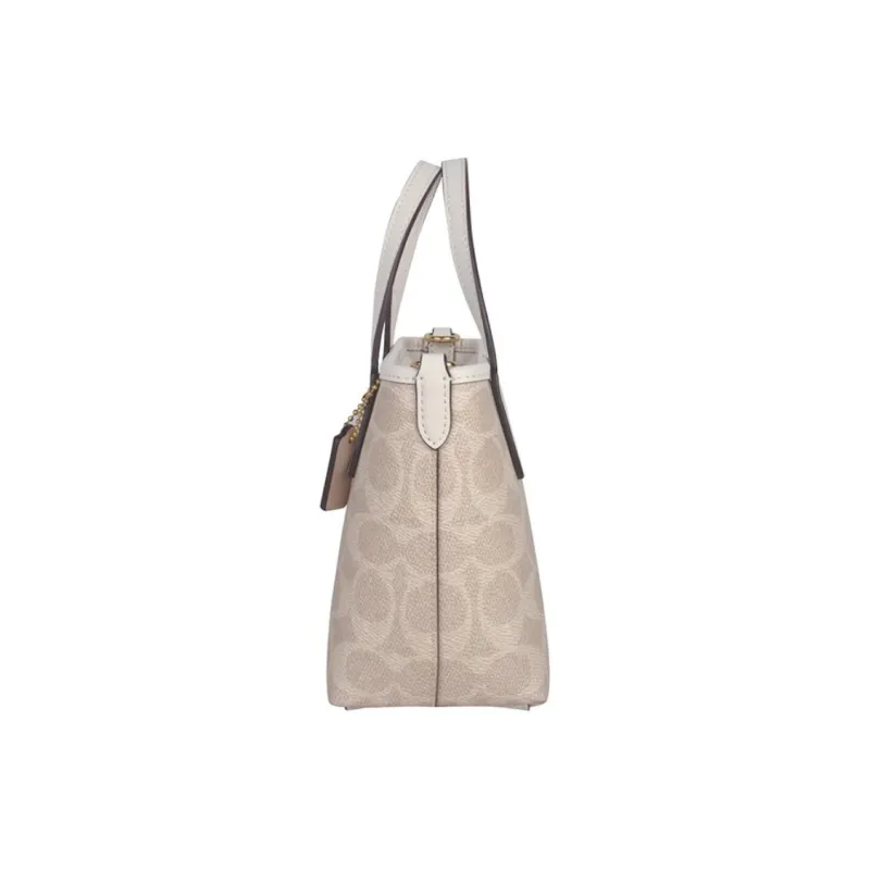 COACH City Coated Canvas Tote Bag Shopping Bag Crossbody One Shoulder Handbags Mini Women's Chalk-2