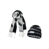 2 Pack (Striped Hat+Gray White Scarf)