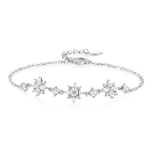 KADER Velvet Flower Series 925 Sterling Silver Bracelets Women's Silver Gift Box Set