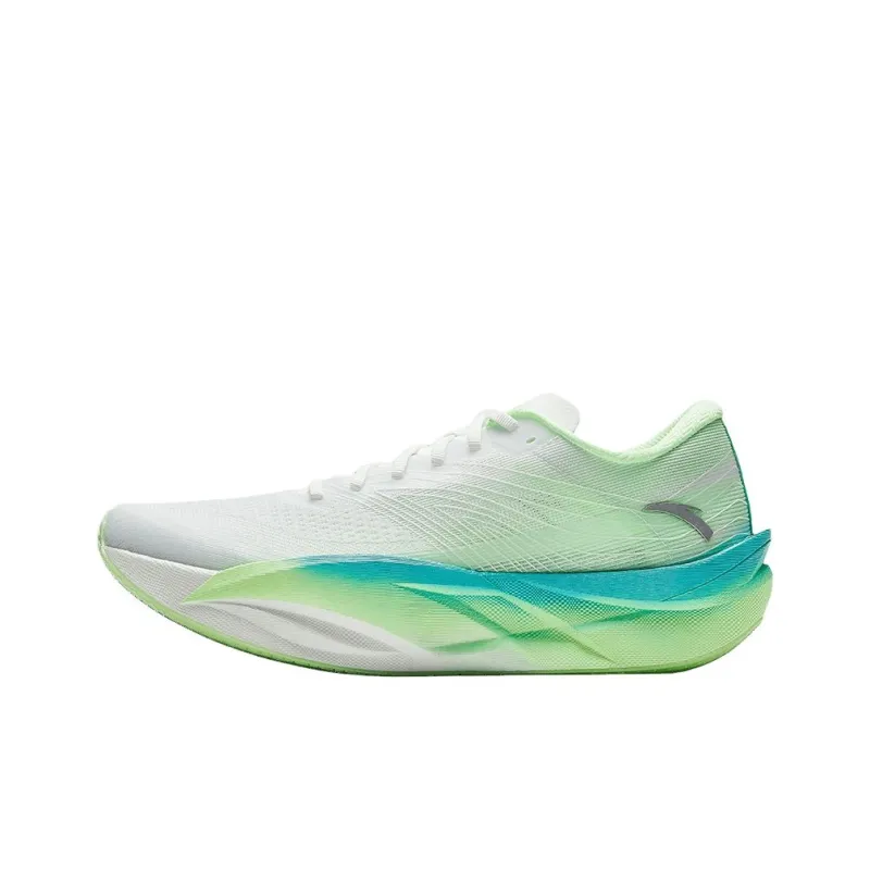 Anta C202 6.0 Cushioning, Slip Resistant, And Abrasion Resistant Low Top Carbon Plate Running Shoes Men's White Green-0