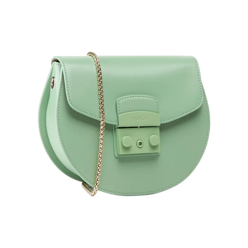 Furla Metropolis Collection Leather Crossbody Bag Shoulder Bag Small Size Women's Green-0