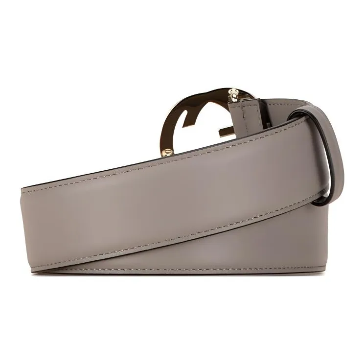 GUCCI Leather Leather Belts Men's Gray Width: 3.5cm-1