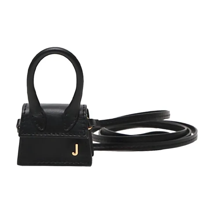 Jacquemus Leather Crossbody Coin Purse, Shoulder Bag Mini Women's Black-1