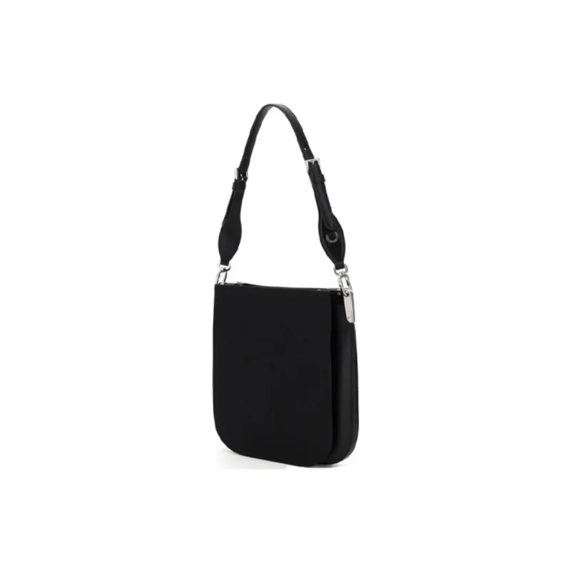 PRADA Leather Hobo Bag Shoulder Bag Unisex Black-1