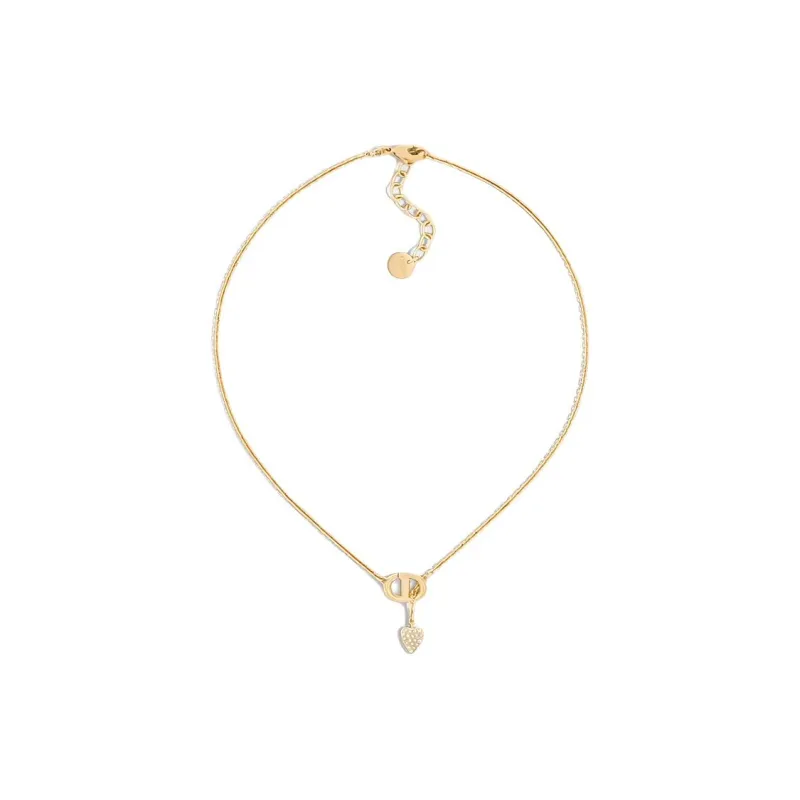 DIOR Faux Crystal Necklaces Women's Gold-1
