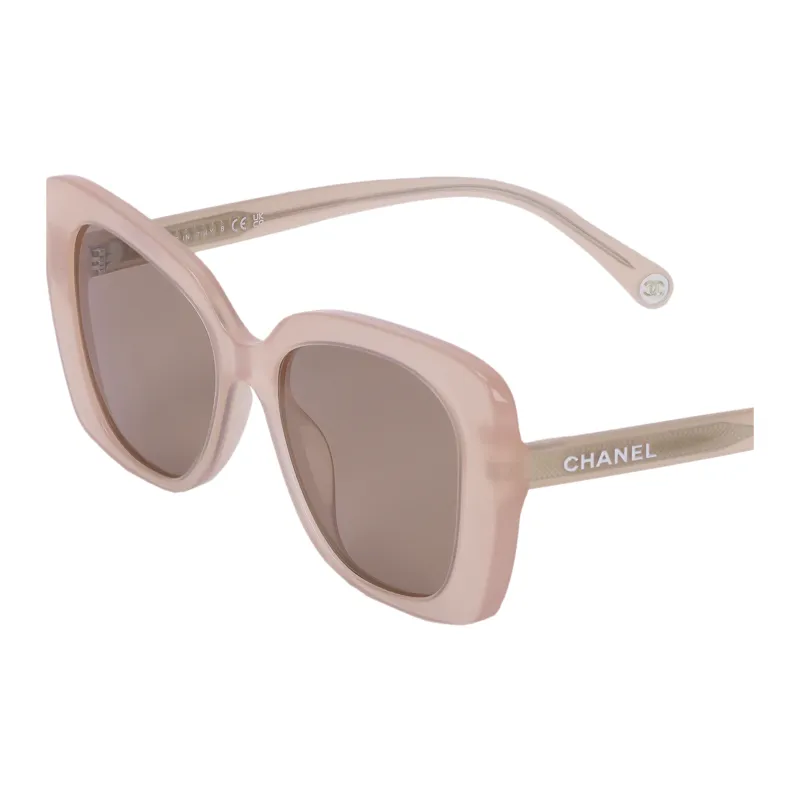 CHANEL Plate Frame Rectangular Sunglasses Unisex Pink-4