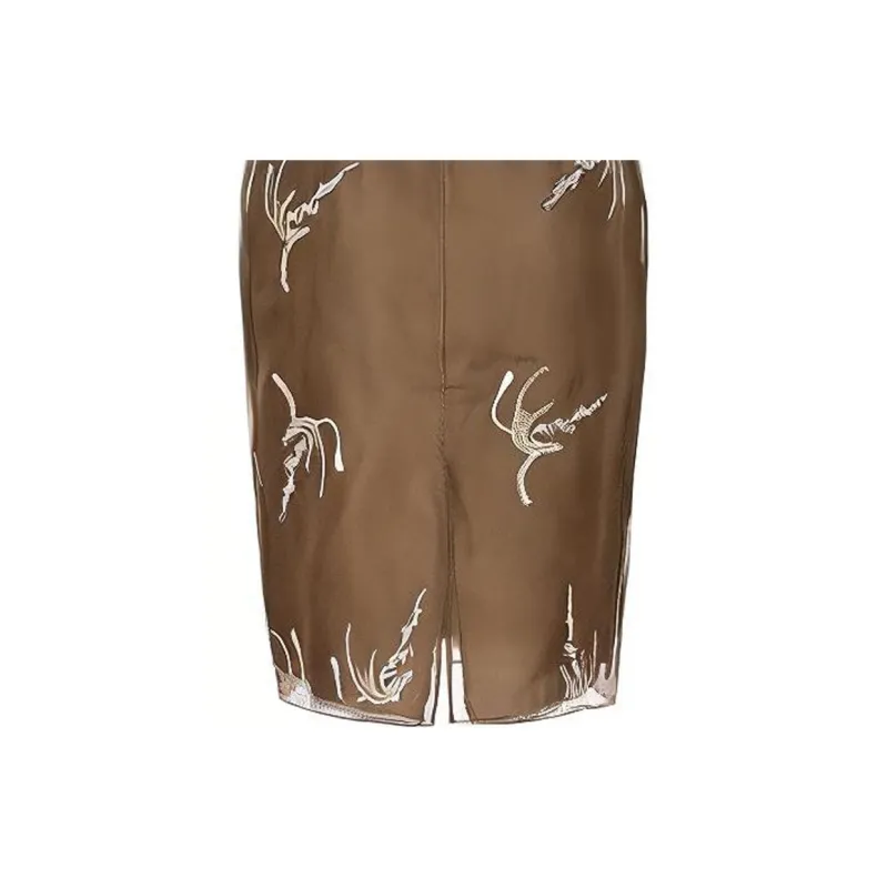 PRADA Allover Embroidered Sleeveless Midi Dress-3