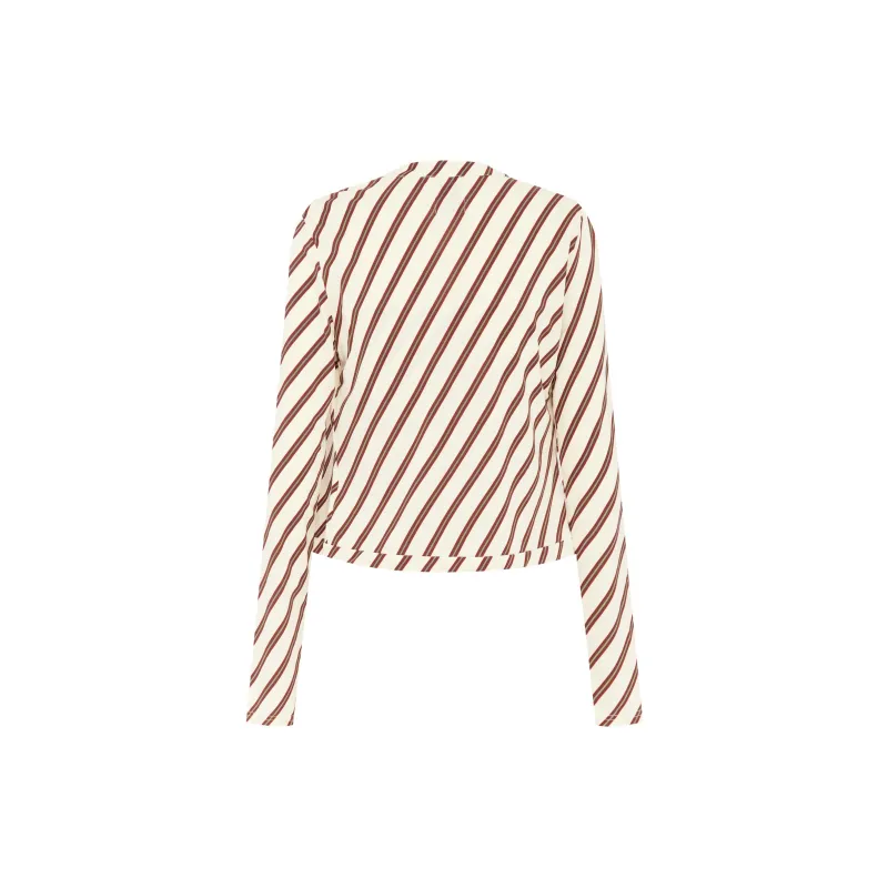 WITH JEAN FW24 Mika Top Set Casual Suit Women's Stripes-1