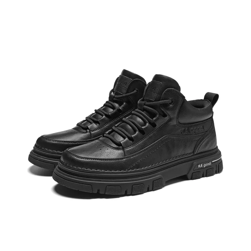 HLA Work Boots Men Mid Top Black/Brown-1