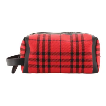 Burberry Canvas Canvas Bag Clutch Makeup Bag Women's Red