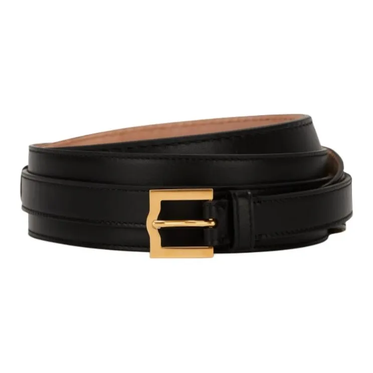 BALLY Cow Leather Leather Belts Women's Black Width 4.5cm-1