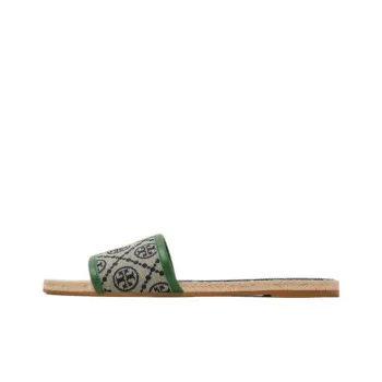 TORY BURCH T Monogram Other Slip-Resistant Slide Slippers Women's Blue Green