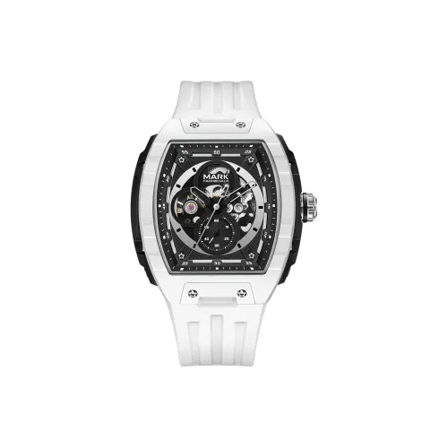 FAIRWHALE Automatic Mechanical Movement Rubber Strap Watch Men's Watches White Dial
