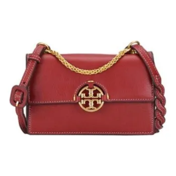 TORY BURCH Miller Grained Cow Leather Trunk Bag Crossbody Bag One Shoulder Handbag Women's Rosehip Red