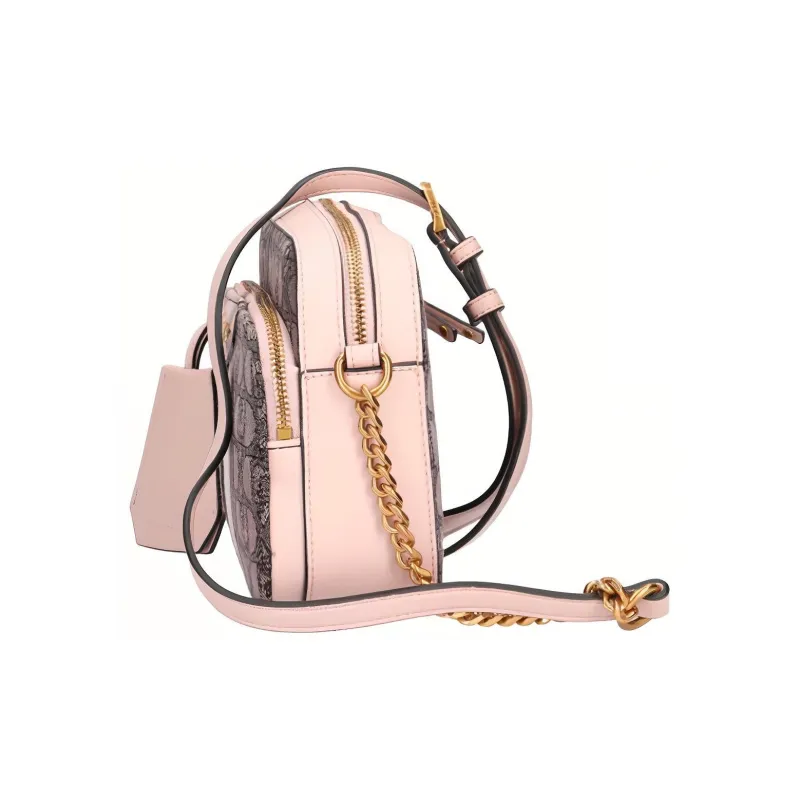 LIU·JO Leather Crossbody Bag, Shoulder Bag Women's Dark Brown & Pink-1