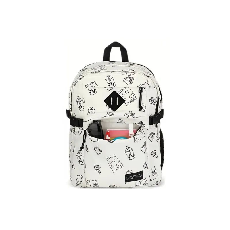 JanSport Polyester Laptop Backpack Regular Unisex Black & White-0