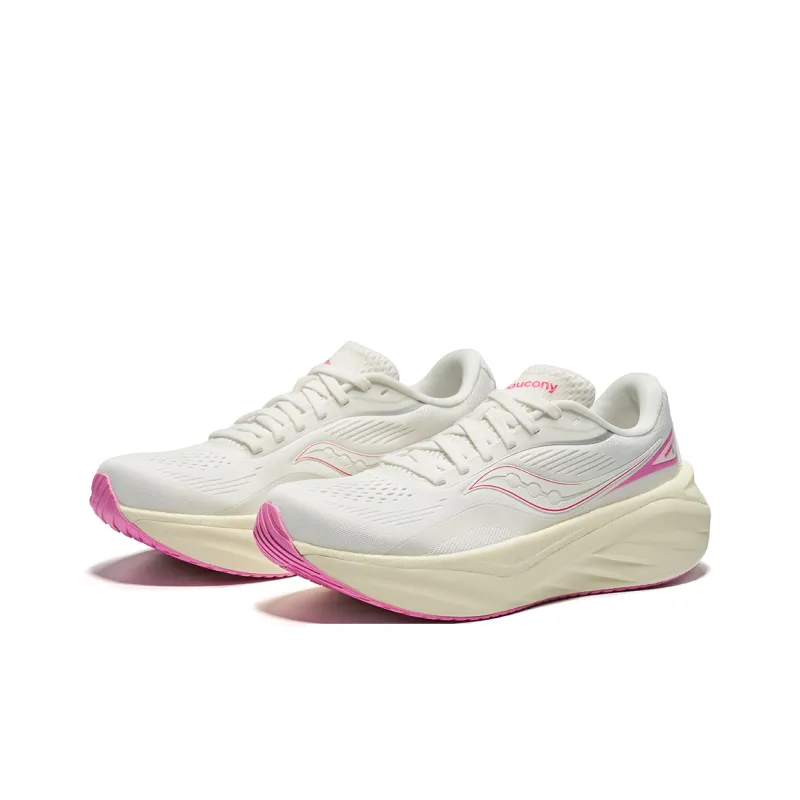 Saucony Low Top Running Shoes Women's White Pink-2