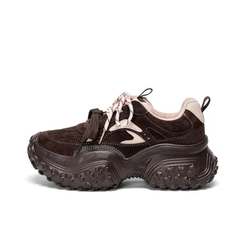 EXULL Q Low Top Chunky Sneakers Women's Coffee
