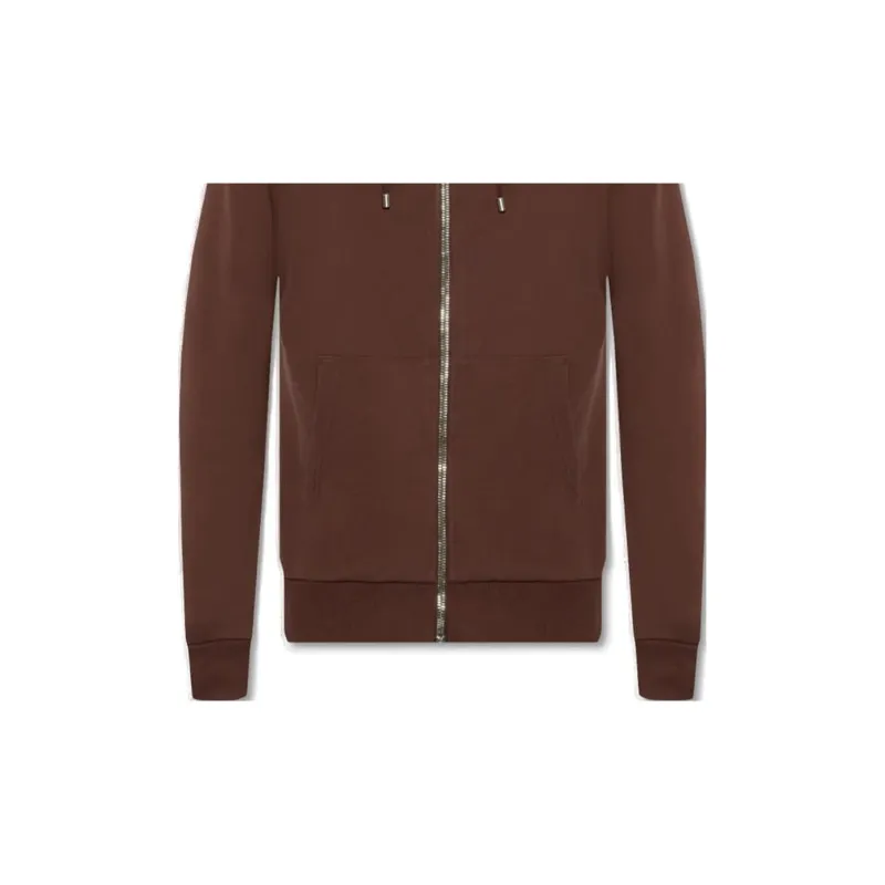 BALMAIN Zipped Logo Printed Hoodie-5