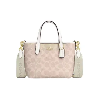 COACH City Coated Canvas Tote Bag Shopping Bag Crossbody One Shoulder Handbags Mini Women's Chalk