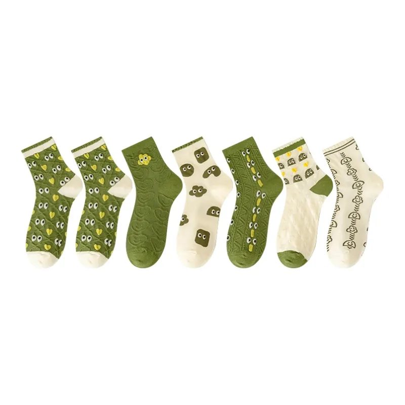 Lan Miao Mid-Calf Socks Women's 7 Pack-12