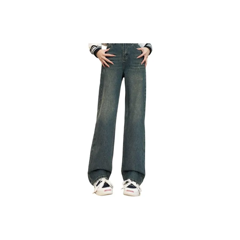 FAWENXIANGZI Jeans Women's Concrete Gray-37