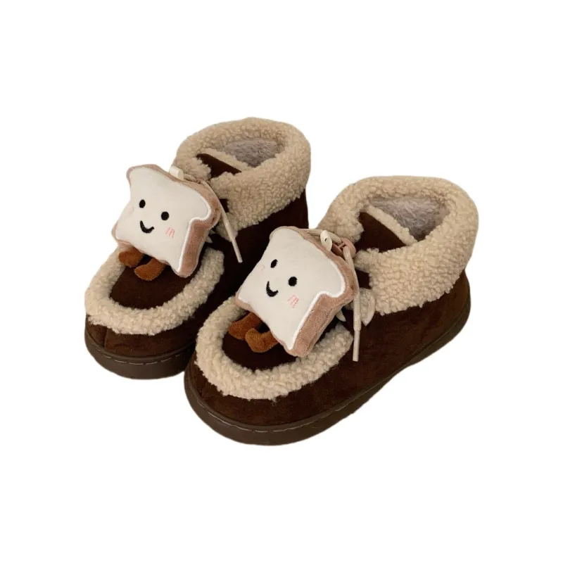 Thin Strips Cotton Slippers Women's Black-11