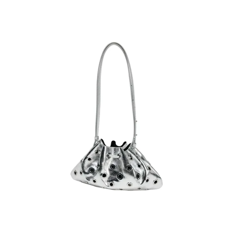 ZARA Polyurethane Crossbody Bag Shoulder Bag Mini Women's Silver-1