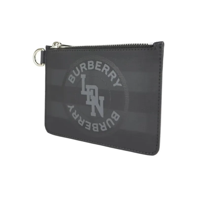 Burberry PVC Card Holder Coin Purse Men's Black-4