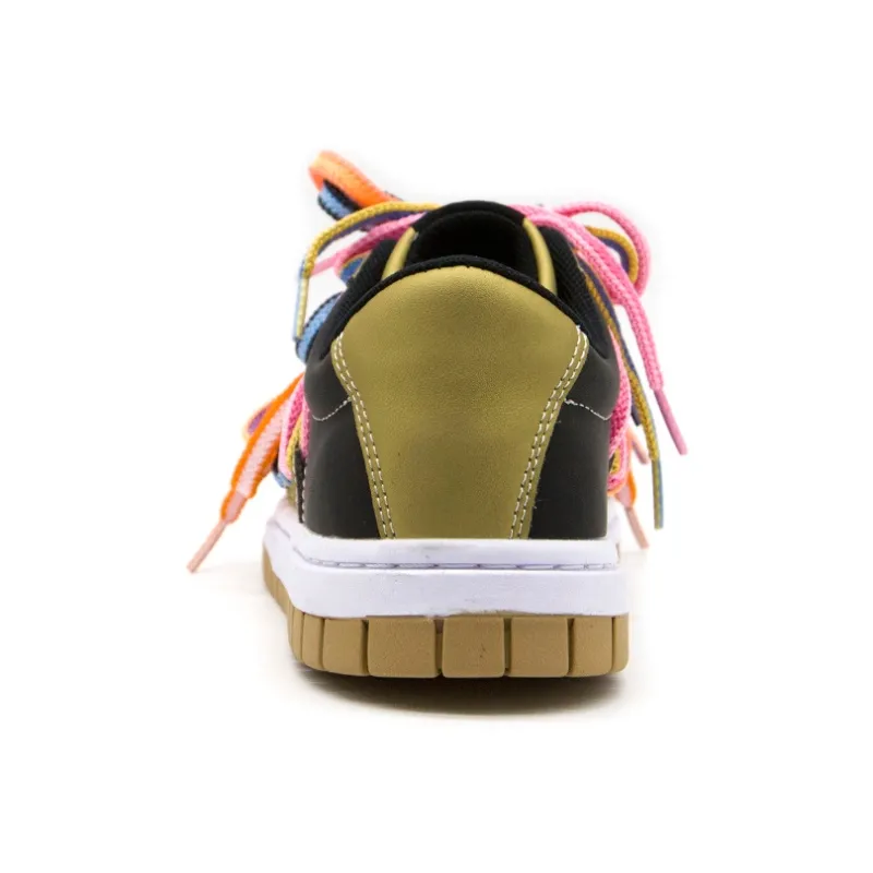 YIBONI Coverage Anti Slip And Wear Resistant Low Top Skateboard Shoes Unisex Brown Champagne-4