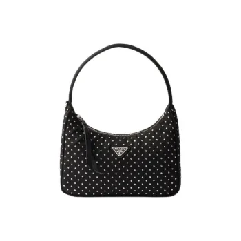 PRADA Recycled Nylon Handbag Shoulder Bag Mini Women's Black