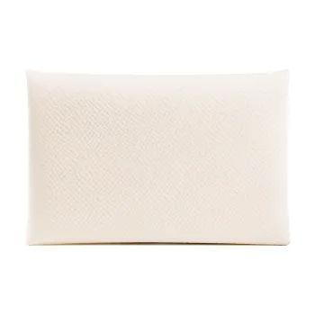 HERMES Calfskin Card Holder Women's Milkshake White