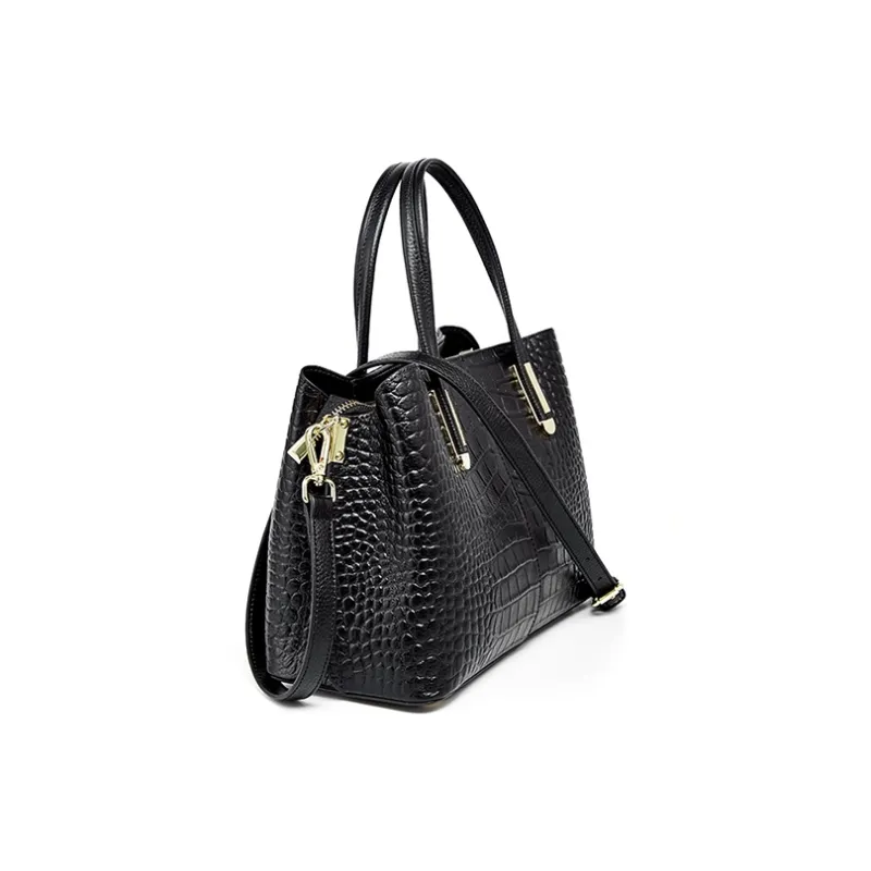 Carnival Keep Top Grain Cow Leather Handbags Crossbody Bags Medium Size Women's Black/Burgundy/Blue-1