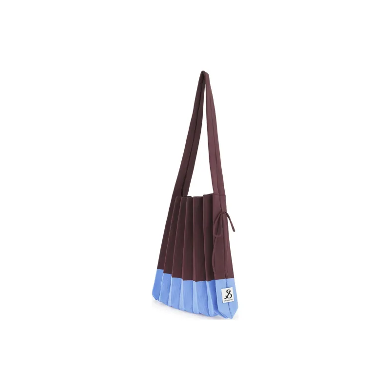 JOSEPH&STACEY Polyester Handbag Shoulder Bag Medium Size Unisex Brown & Blue-1