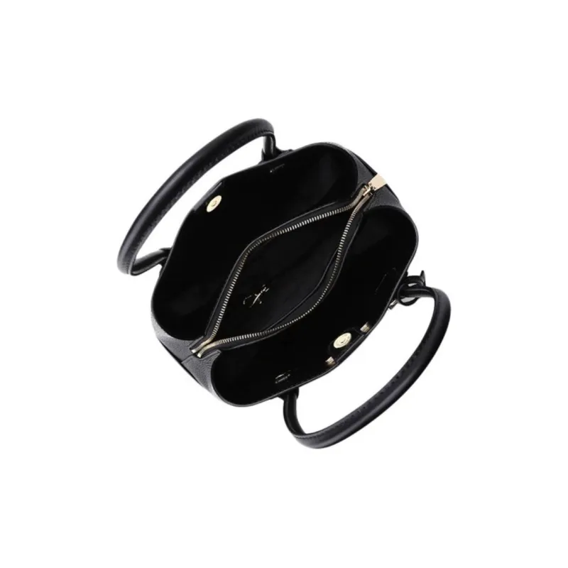 MICHAEL KORS Mercer Gallery Bucket Litchi Grain Leather Handbag Shoulder Bag Crossbody Bag Small Size Women's Black-1