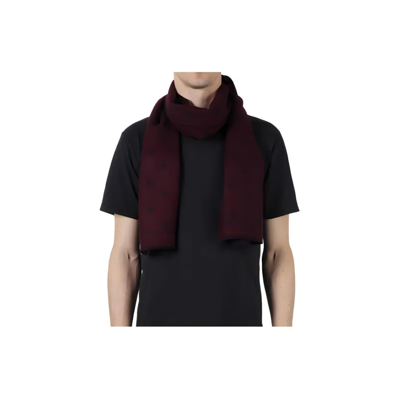 GUCCI Knit Scarves Men's Dark Red/Blue-3