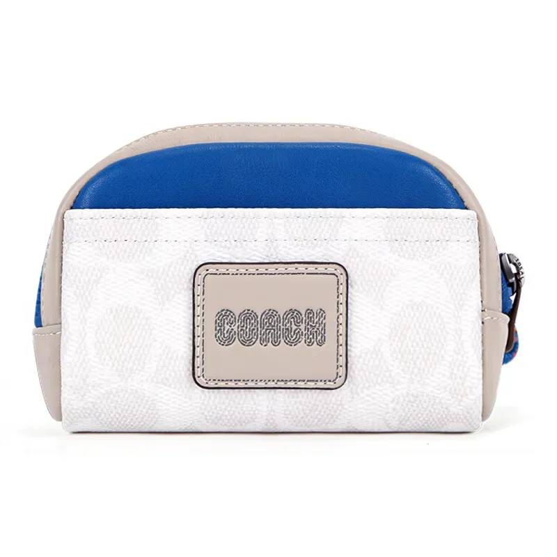 COACH Pacer Canvas Coin Purse Mini Men's White & Blue-0