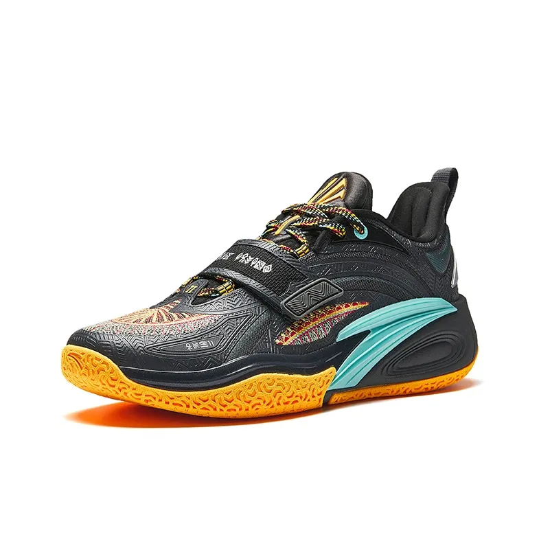 Anta KAI 1 Anti Slip Wear Resistant Low Top Basketball Shoes Men's Gray Black Orange-1