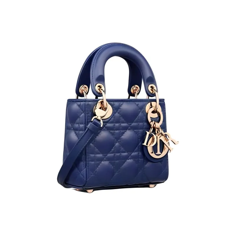 DIOR Lady Dior Sheepskin Daisie Bag Shoulder Bag Crossbody Bag Handbag Extra Mini Women's Purple-1