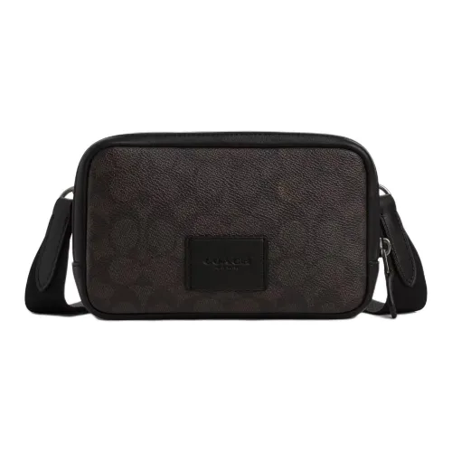COACH Carrier Smooth Calf Leather Crossbody Bag Shoulder Bag Small Size Women's Walnut Wood