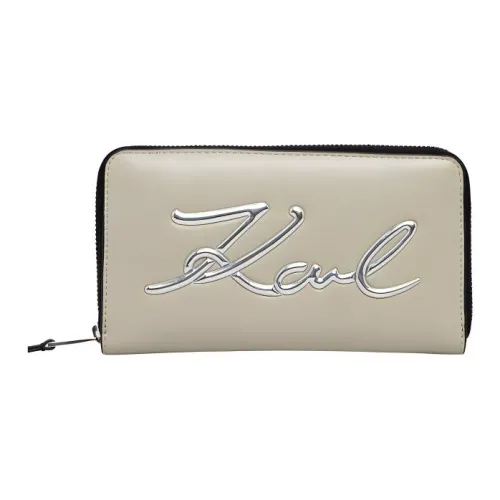 KARL LAGERFELD Polyurethane Wallet Women's Silver Gray