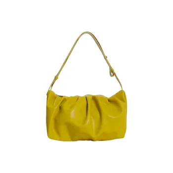ALICE MARTHA Leather Bonded Polyester Portable Crossbody Bag Shoulder Bag Women's Deep Yellow